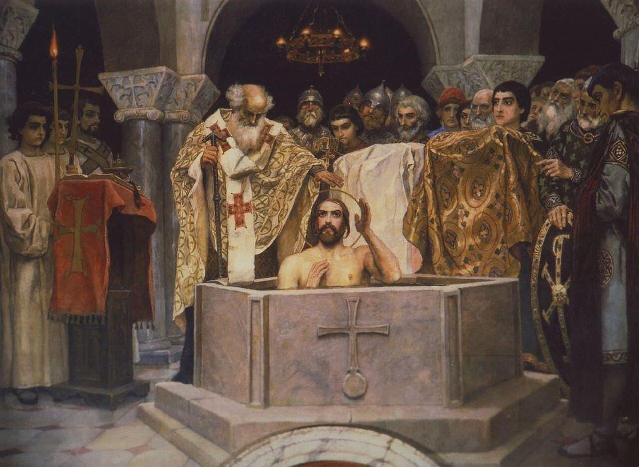 Крещение Владимира — фреска Виктора Васнецова в Киеве, конец XIX века